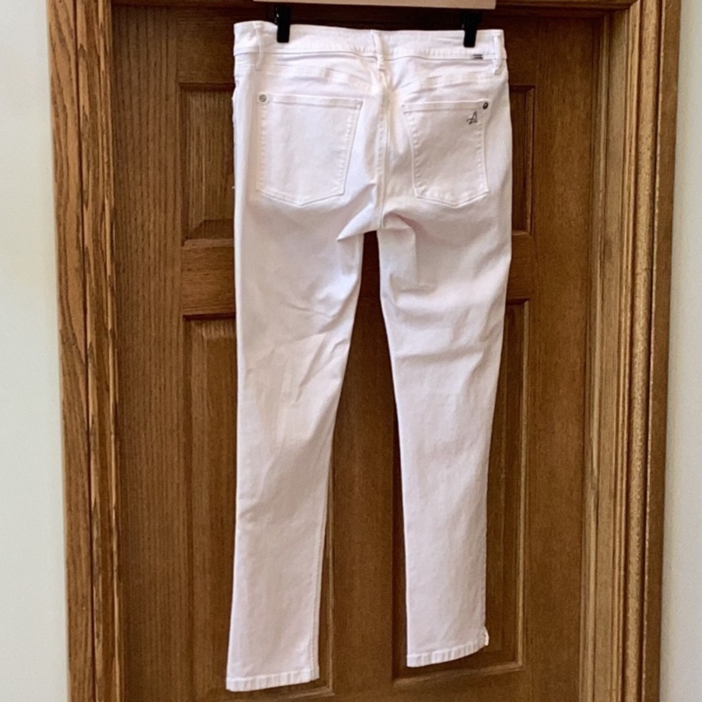 DL1961 pale pink, Angel mid-rise skinny ankle jeans with stretch, women’s sz 30